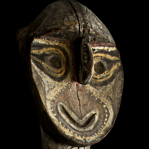 Detail of a Carved female figure from the Waskuk Village