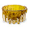 Sculptured yellow glass bowl by Goran Warff for Kosta