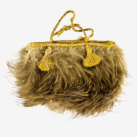 19c Kete (bag) in Flax and Kiwi Feather