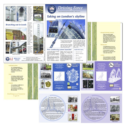Print Designs for A1 Bridge Flues, DBS and Donington Museum