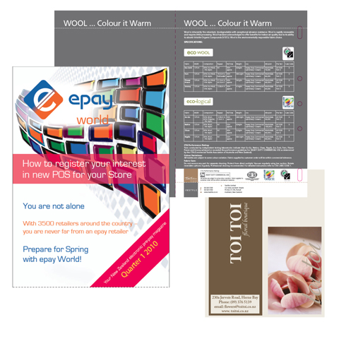 Print Designs for Textilia, Toi Toi and epay