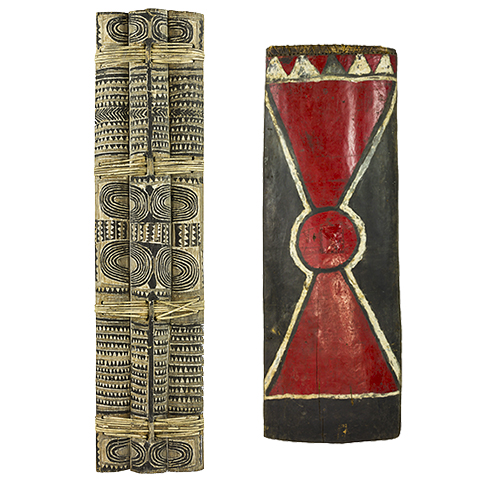 Wooden shields from New Britain and Papua New Guinea